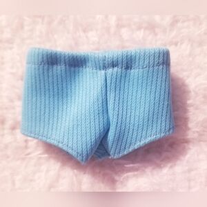 Teal Ribbed Barbie Doll Shorts Vintage
